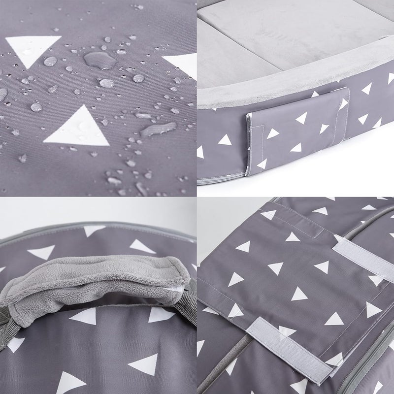 Mooedcoe Portable Foldable Toddler Travel Bed with Sides, Portable Toddler Bumper Bed for Travel Kid Foam Sleeping Cot for Children 18M – 5yr Old - Image 5